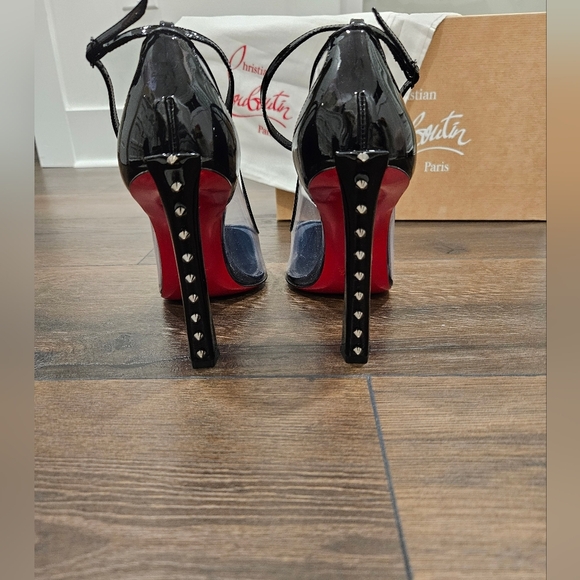 NIB CHRISTIAN LOUBOUTIN DEBOUT CONDORAPIK 100 VINYL & BLK PATENT PUMP- SIZE 40 - Picture 7 of 12